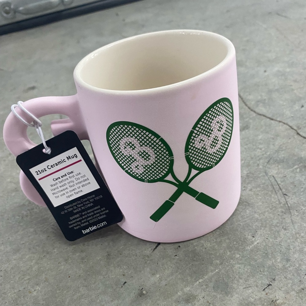 Barbie  Sport Matte Pink Soft Touch Mug with B Handle - Brand new!  LAST ONE